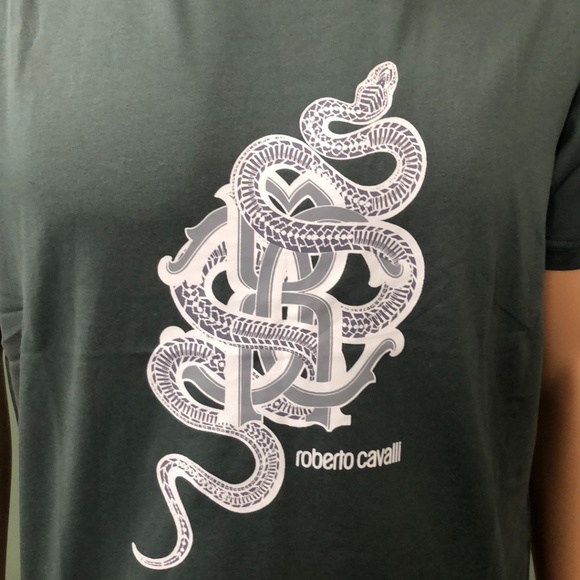 Roberto Cavalli – Snake Graphic Crew Neck T-Shirt - Picture 3 of 7